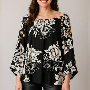 Johnny Was Biya Ellysiam silk embroidered bell sleeve tunic NWT (oversized)